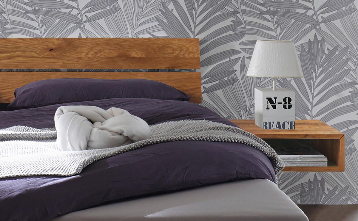 BETT 100/200 cm  in Wildeiche   - Wildeiche/Eichefarben, Natur, Holz (100/200cm) - Hasena