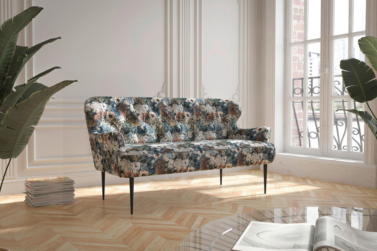 KÜCHENSOFA  - Blau/Beige, KONVENTIONELL, Textil/Metall (193/97/87cm) - Cantus