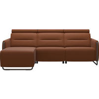 ECKSOFA in Echtleder Cognac  - Chromfarben/Cognac, Natur, Leder/Metall (184/248cm) - Stressless