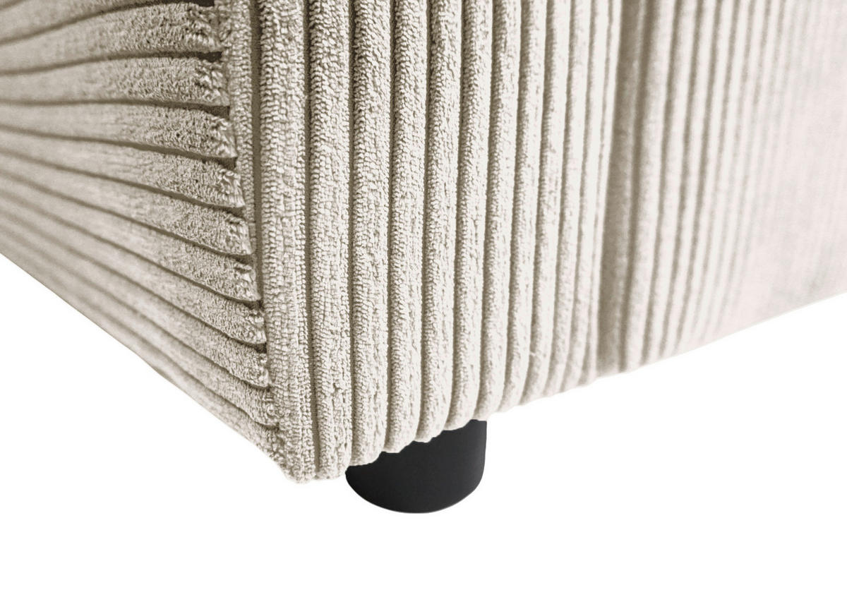 ECKSOFA TERMOLI Beige Cord  - Beige/Schwarz, Design, Kunststoff/Textil (231/155cm) - MID.YOU