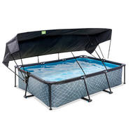 POOL-SET 300/200/65 cm  - Grau, KONVENTIONELL, Kunststoff (300/200/65cm) - EXIT Toys