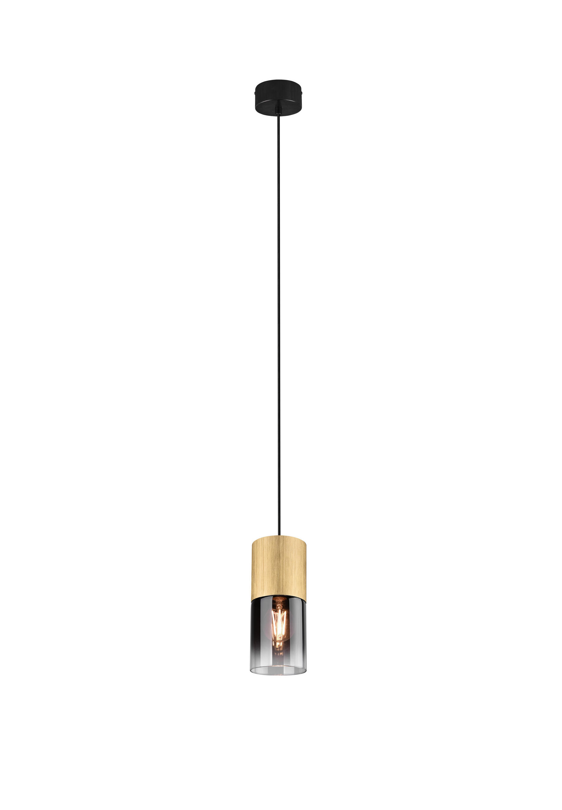 HÄNGELEUCHTE Robin 10/150 cm   - Anthrazit/Messingfarben, Design, Glas/Metall (10/150cm) - Trio Leuchten