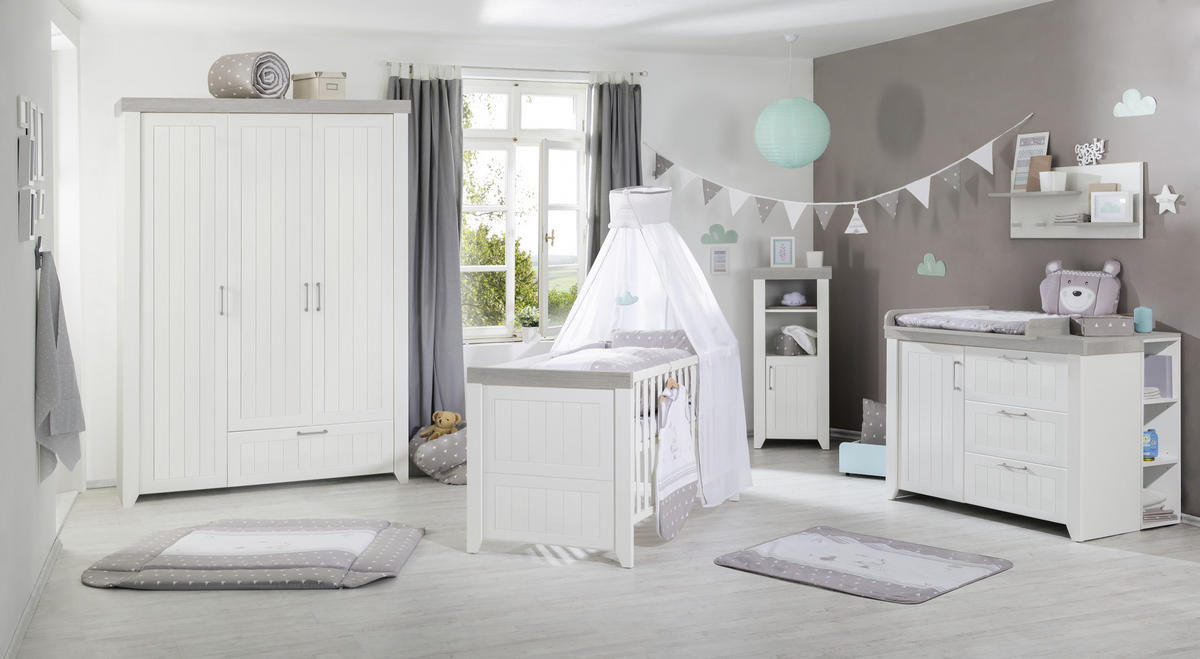 BABYUNTERSTELLREGAL 27,5/89/32 cm  - Weiß, Trend, Holzwerkstoff (27,5/89/32cm) - Jimmylee