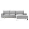 ECKSOFA in Webstoff Ecru  - Ecru/Schwarz, Design, Textil/Metall (272/170cm) - Welnova