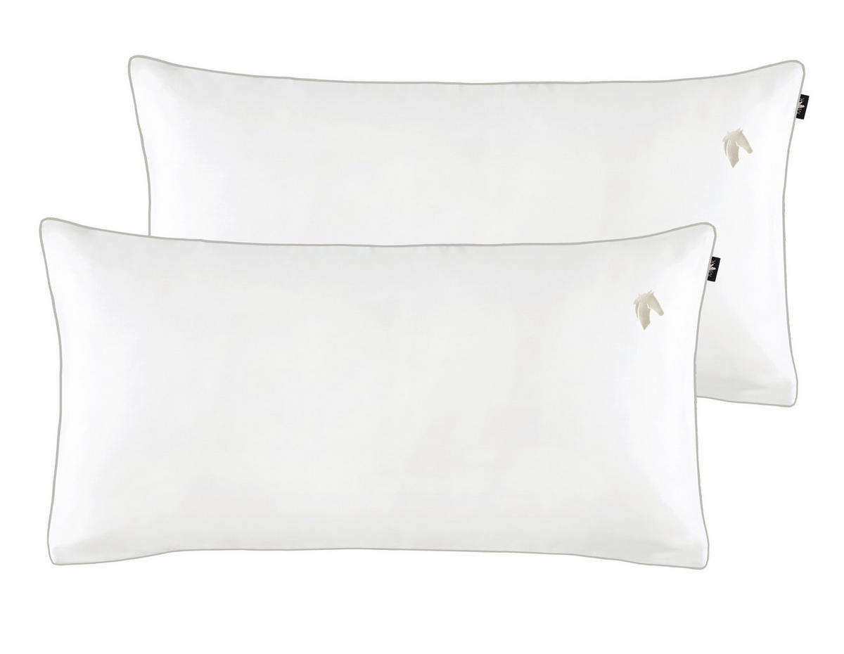 KISSENHÜLLEN-SET Marcel.Remus.Design - Palma weiß 40/80 cm  - Weiß, Design, Textil (40/80cm) - Marcel Remus