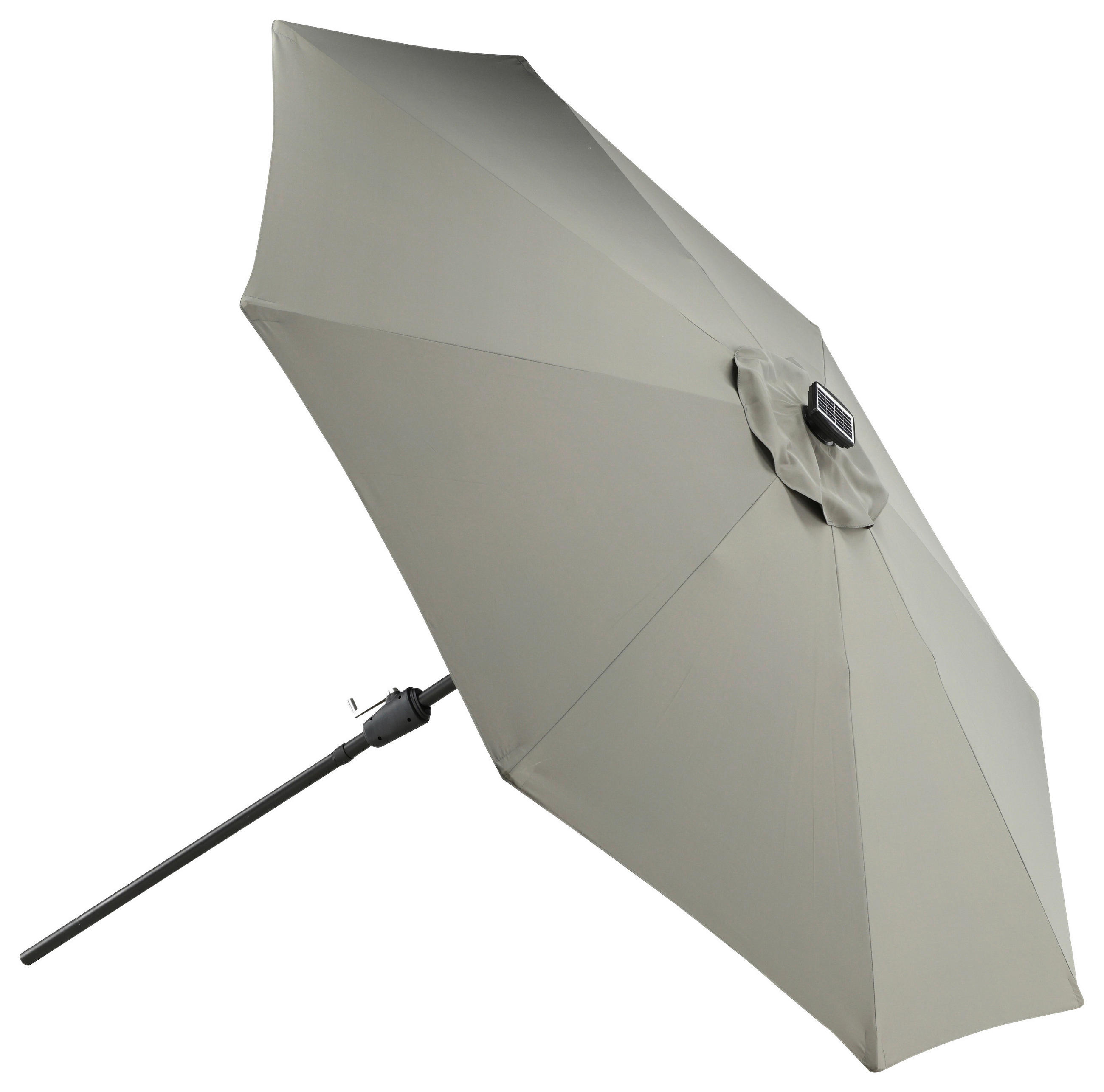 SONNENSCHIRM 270 cm  - Schwarz/Grau, KONVENTIONELL (270/241/270cm) - Gardenson