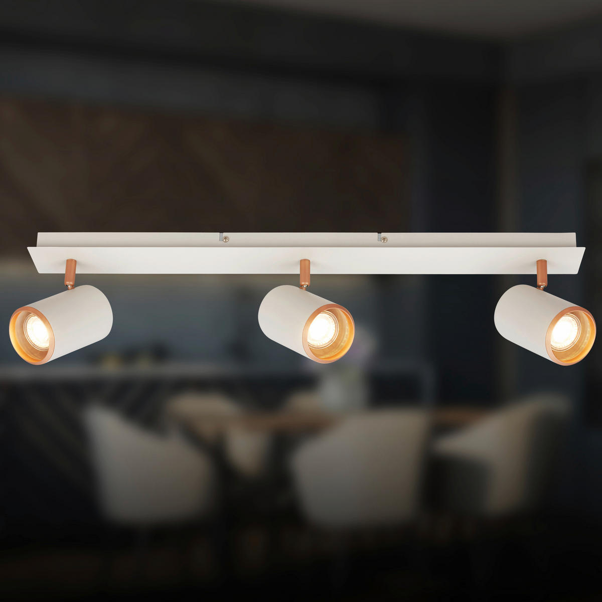 DECKENSTRAHLER  79 cm  - Greige/Cappuccino, KONVENTIONELL, Metall (79cm) - Briloner
