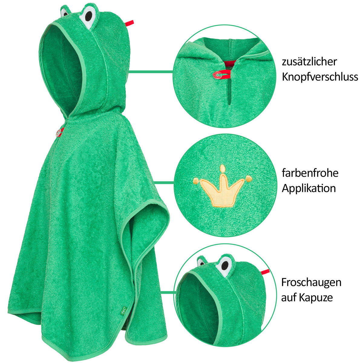 KAPUZENBADETUCH    - Grün, Basics, Textil (70/55cm)