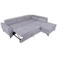 ECKSOFA Grau Velours  - Schwarz/Grau, KONVENTIONELL, Textil/Metall (255/217cm) - Carryhome