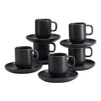 SADA ŠÁLOK 12-dielne - čierna, Trend, keramika (80ml) - Creatable