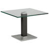 BEISTELLTISCH Metall, Glas 60/60/46-65 cm  - Edelstahlfarben/Grau, Design, Glas/Kunststoff (60/60/46-65cm)