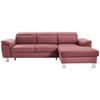 ECKSOFA inkl. Funktionen Hellrot Webstoff  - Hellrot/Silberfarben, Design, Textil/Metall (250/167cm) - Xora