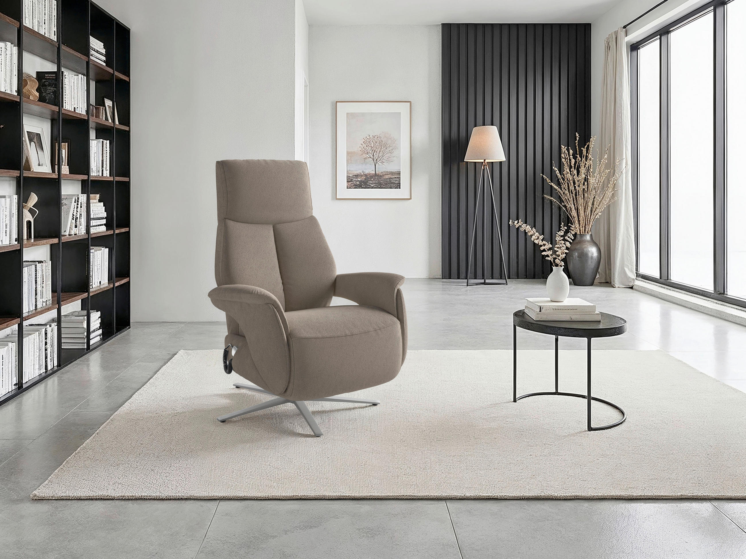 Sit & More RELAXAČNÍ KŘESLO, textil, šedohnědá