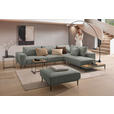 ECKSOFA  in Leinwand Graugrün  318/271 cm  - Schwarz/Graugrün, Design, Textil/Metall (318/271cm) - Belluti