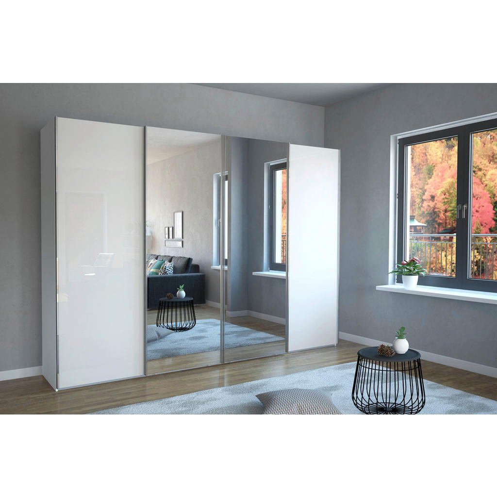 Thumbnail - Dieter Knoll Schwebetürenschrank, Weiß, Metall, 8 Fächer, 300x217x67 cm, ISO 9001, Goldenes M, Made in Germany, Beimöbel...
