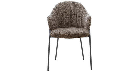 ARMLEHNSTUHL  in beflockt  - Anthrazit/Braun, Design, Textil/Metall (55/84/55cm) - Belluti