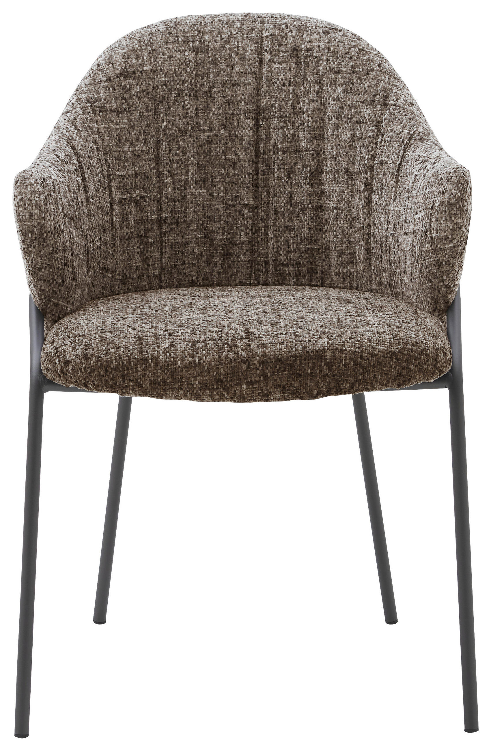 ARMLEHNSTUHL  in beflockt  - Anthrazit/Braun, Design, Textil/Metall (55/84/55cm) - Emilio Belluti