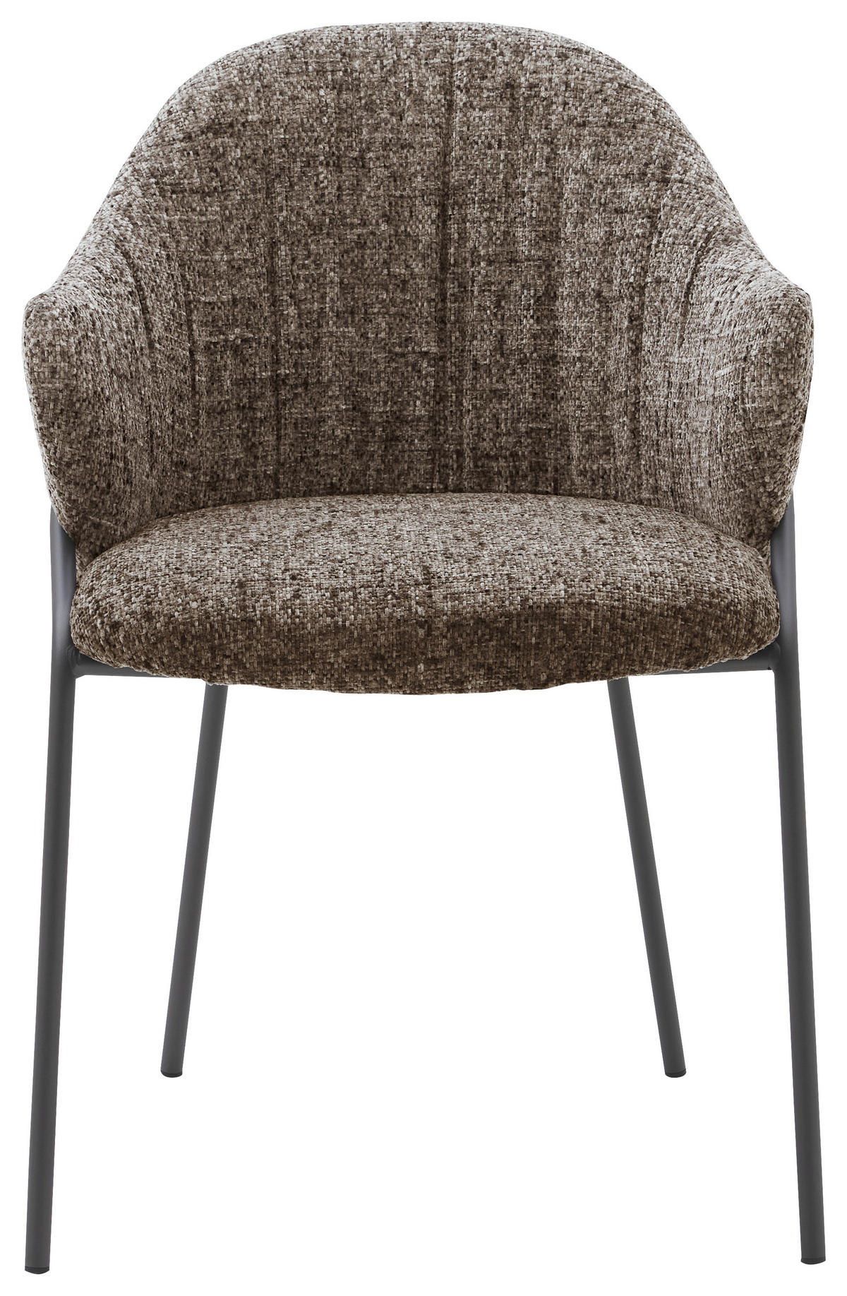 ARMLEHNSTUHL  in beflockt  - Anthrazit/Braun, Design, Textil/Metall (55/84/55cm) - Emilio Belluti
