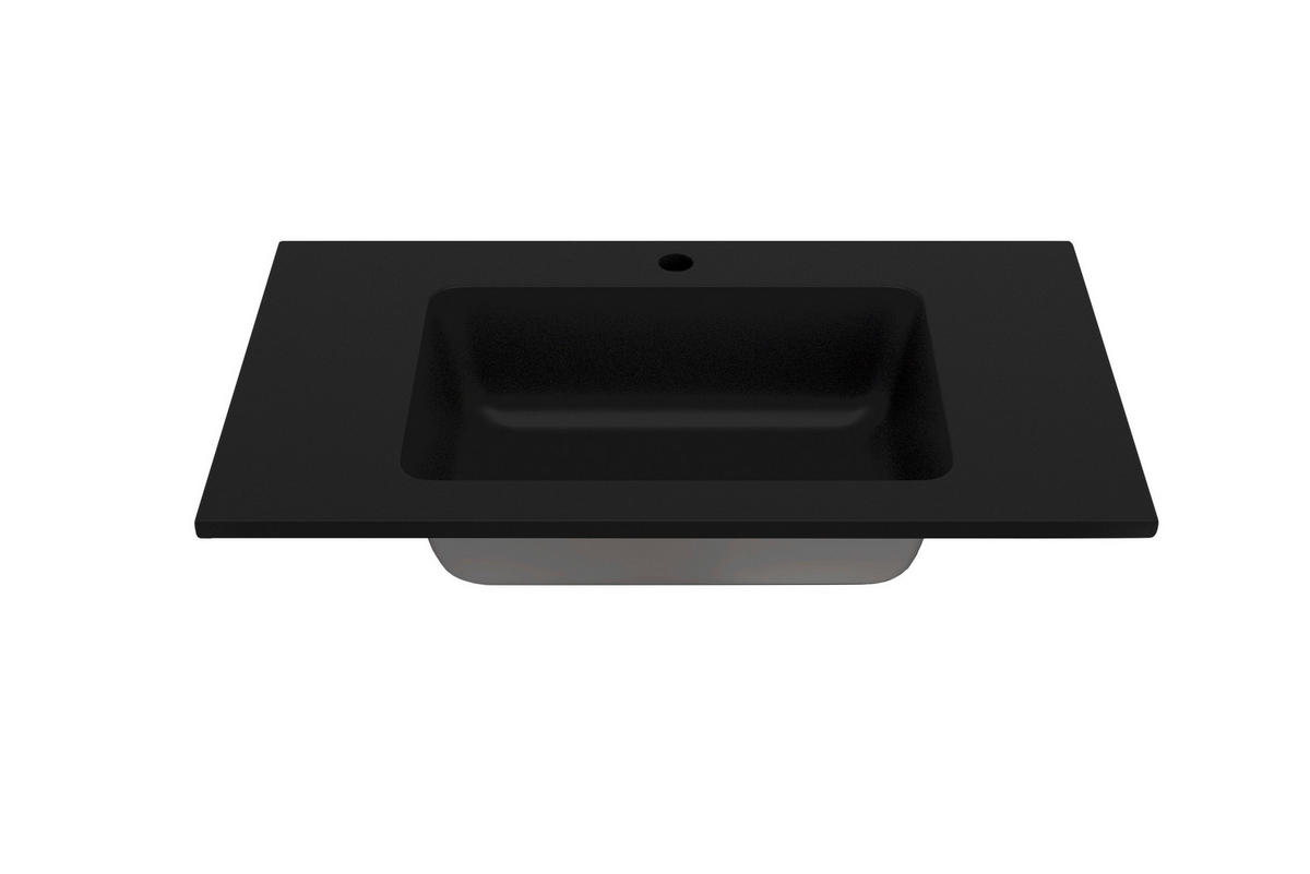 BADEZIMMER 3-teilig  in 80 cm  - Dunkelbraun/Schwarz, Natur, Glas/Holzwerkstoff (80cm) - Held