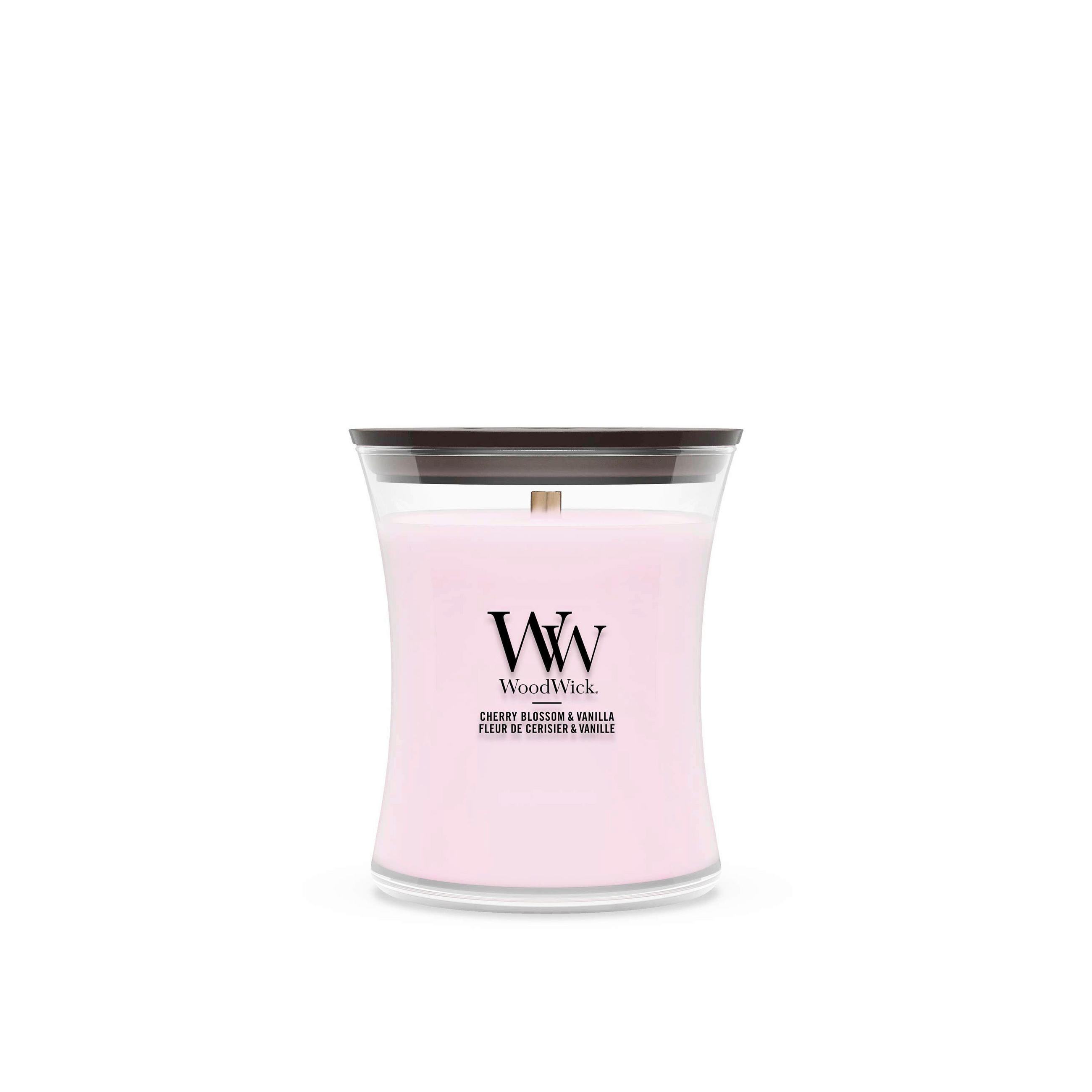 MIRISNA SVEĆA  svetloružičasta  - svetloružičasta, Osnovno, staklo/drvo (7/8/7cm) - WoodWick