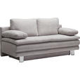 SCHLAFSOFA Bruno in Chenille Hellgrau  - Chromfarben/Hellgrau, Design, Textil/Metall (194/96/86cm) - Novel