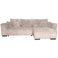 ECKSOFA Rosa Cord  - Braun/Rosa, KONVENTIONELL, Holz/Textil (230/190cm) - Carryhome
