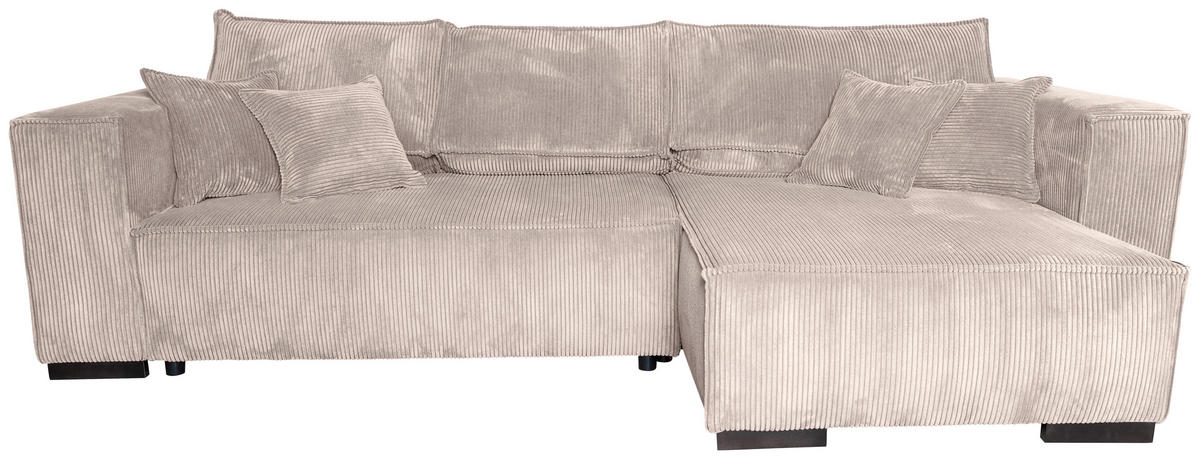 ECKSOFA Rosa Cord  - Braun/Rosa, KONVENTIONELL, Holz/Textil (230/190cm) - Carryhome