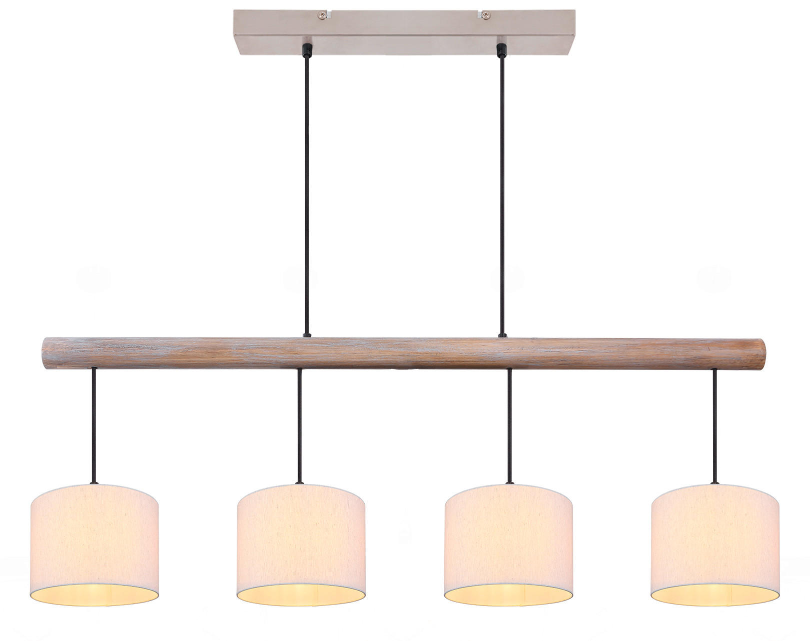 HÄNGELEUCHTE Julius 102/18/120 cm   - Sandfarben/Naturfarben, Natur, Holz/Kunststoff (102/18/120cm) - Novel