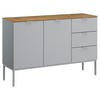 KOMMODE 120/80/42 cm Grau, Eichefarben  - Eichefarben/Alufarben, Trend, Holzwerkstoff/Kunststoff (120/80/42cm) - Stylife