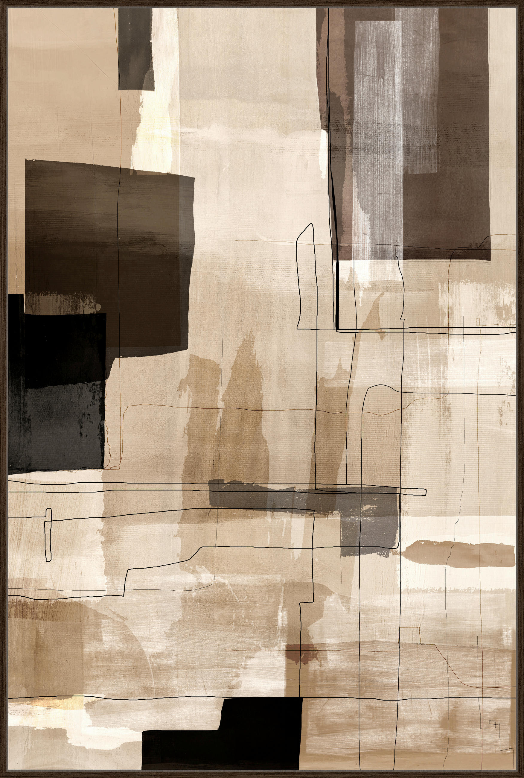 BILD Abstraktes 80/120 cm  - Wengefarben/Braun, LIFESTYLE, Holz/Kunststoff (80/120cm) - Monee