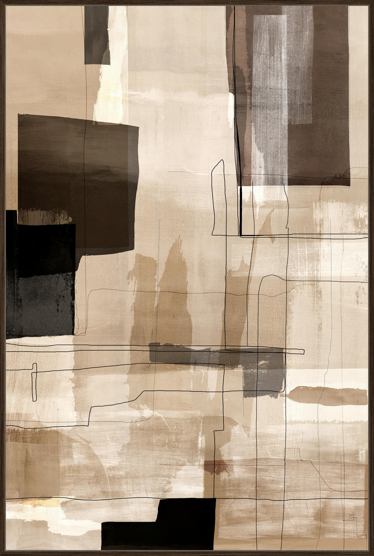 BILD Abstraktes 80/120 cm  - Wengefarben/Braun, LIFESTYLE, Holz/Kunststoff (80/120cm) - Monee