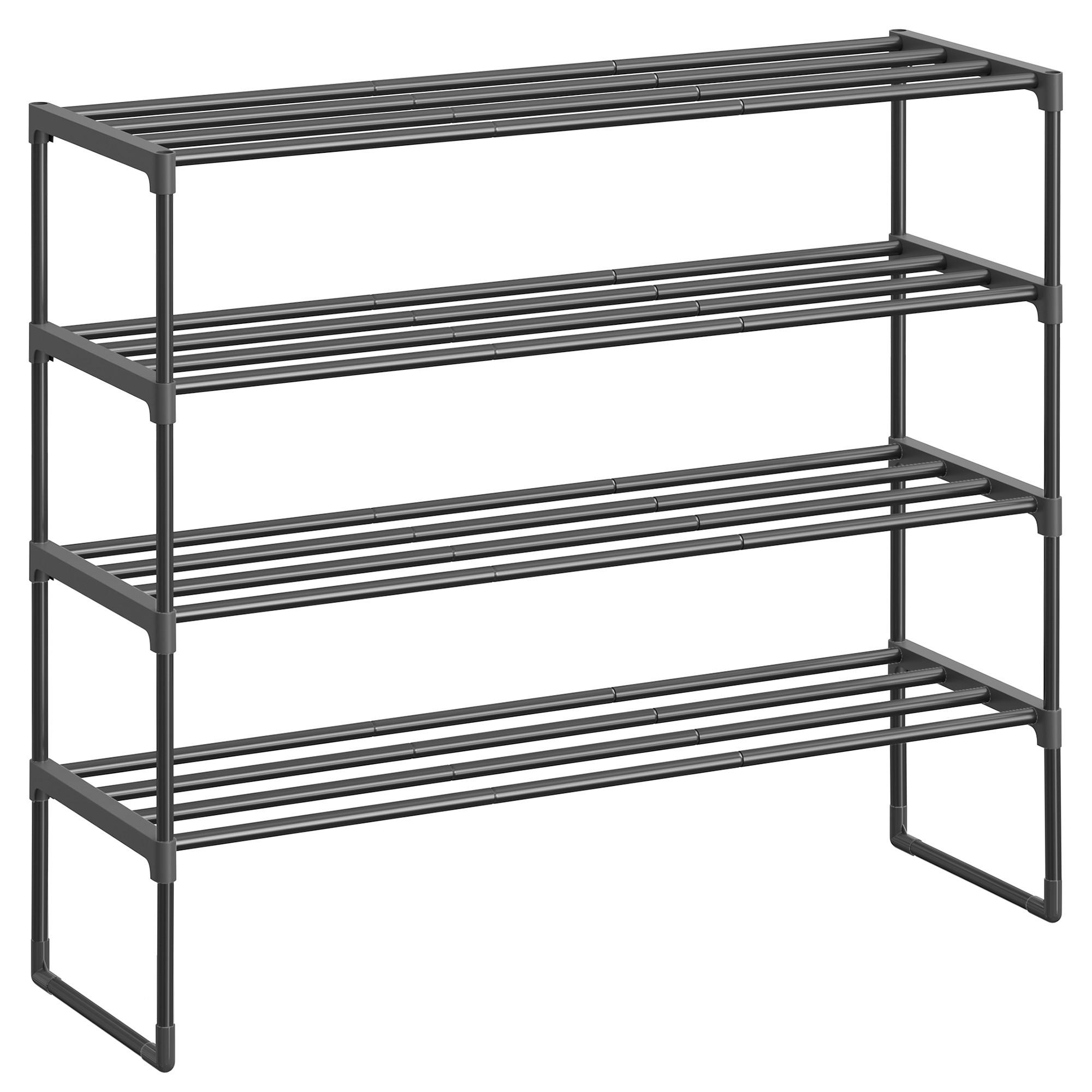 SCHUHREGAL Schwarz  - Schwarz, Basics, Kunststoff/Metall (92/74/30cm)