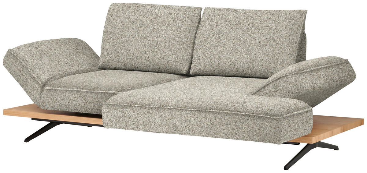 ECKSOFA Chenille Cappuccino  - Schwarz/Cappuccino, Design, Holz/Textil (240/132cm) - Koinor