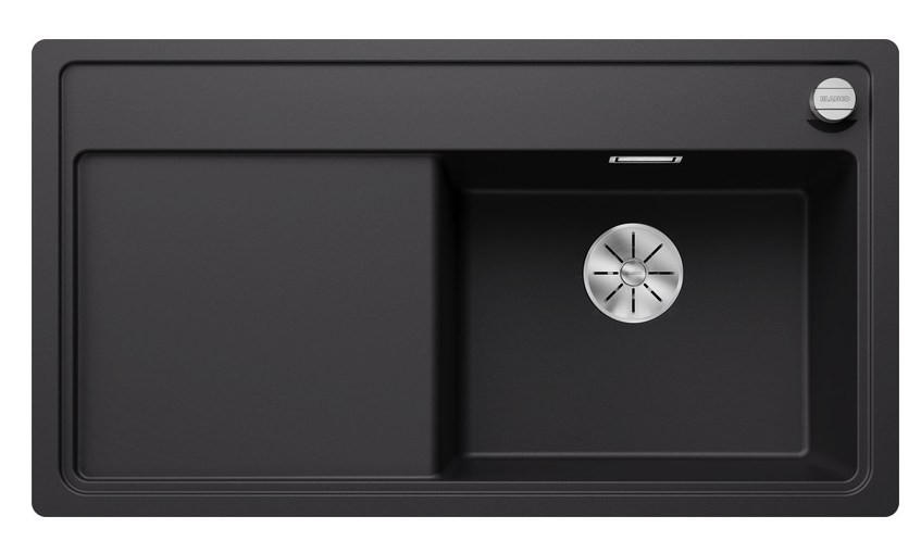 SPÜLE Zenar  - Schwarz, Design, Stein (90,3/20,2/49,8cm) - Blanco