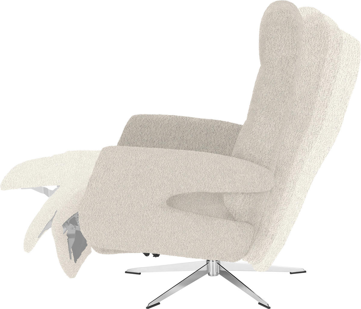 RELAXSESSEL in Textil Beige  - Chromfarben/Beige, Design, Textil/Metall (75/106/89cm) - Welnova