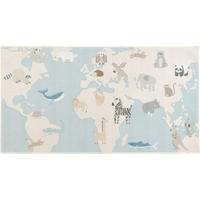 KINDERTEPPICH 80/150 cm LIVING ZOONIA, waschbar  - Pastellblau/Multicolor, Design, Kunststoff/Textil (80/150cm) - Lindorug