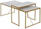 COUCHTISCHSET Weiß, Goldfarben 120/70/52 cm  - Goldfarben/Weiß, KONVENTIONELL, Metall (120/70/52cm) - Livetastic