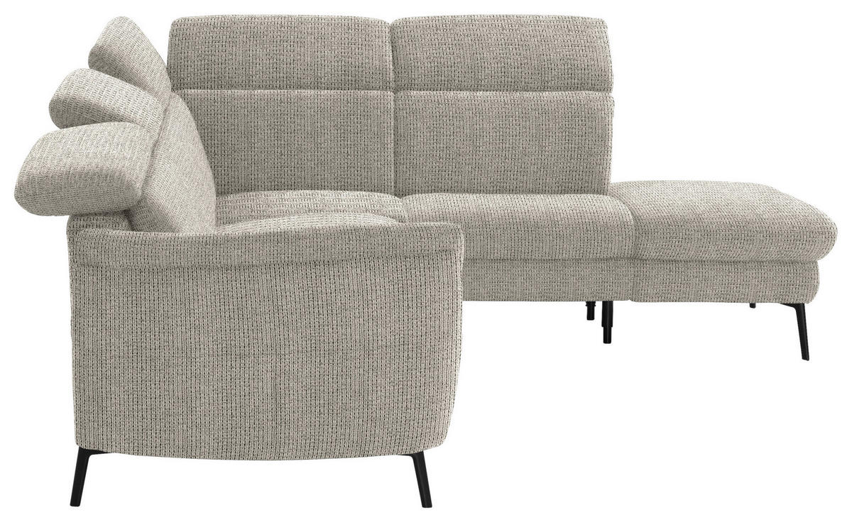 ECKSOFA in Struktur Taupe  - Taupe/Schwarz, Modern, Textil/Metall (275/235cm) - Cantus