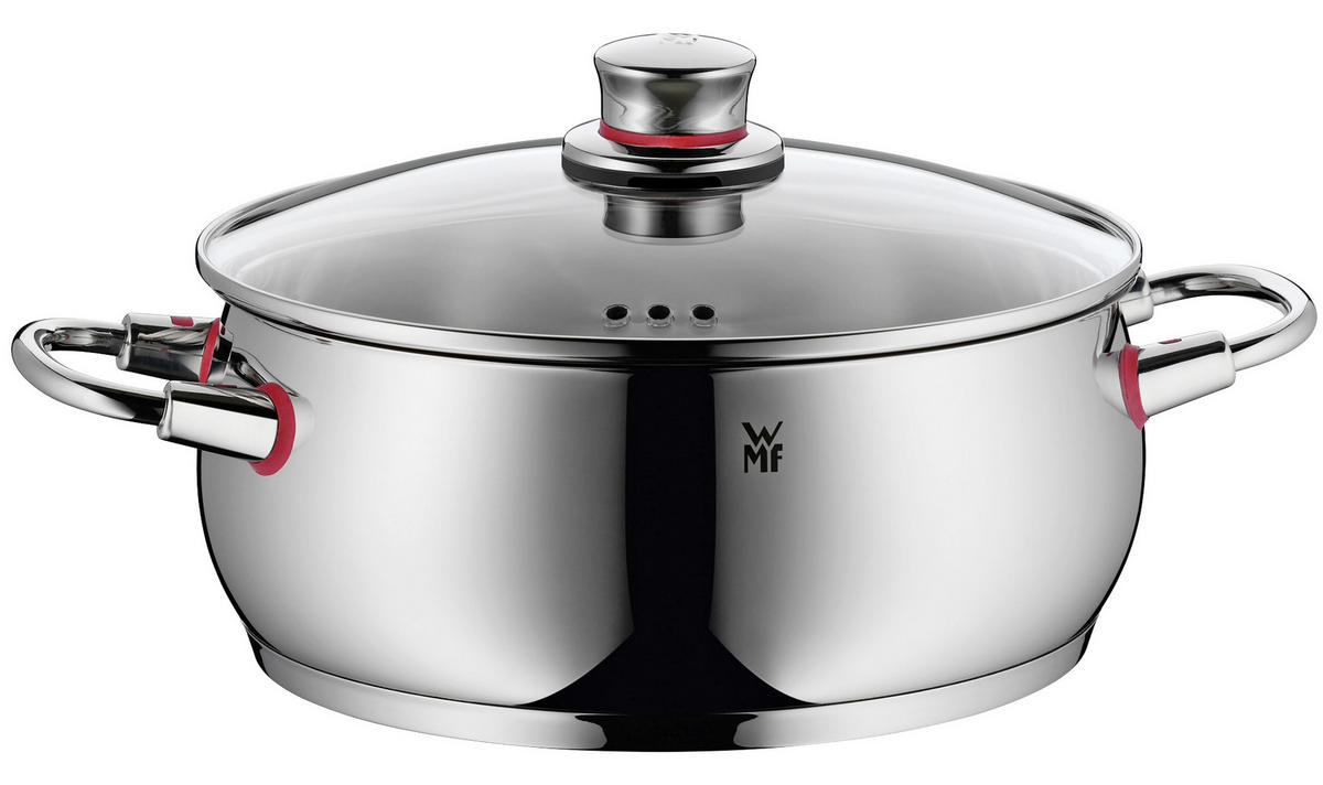 KOCHTOPFSET Quality One 6-teilig  - Silberfarben, Basics, Glas/Metall (53,2/31/28,5cm) - WMF