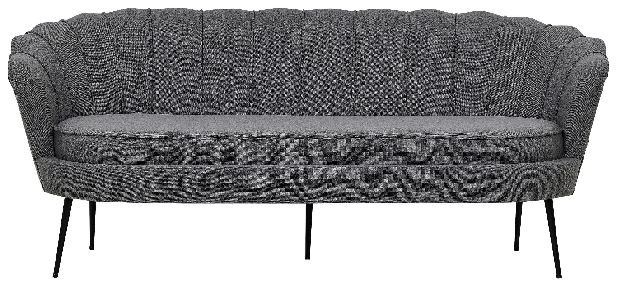2-SITZER-SOFA Textilgeflecht Schwarz, Dunkelgrau  - Dunkelgrau/Schwarz, Design, Textil/Metall (180/78.5/78cm) - Livetastic