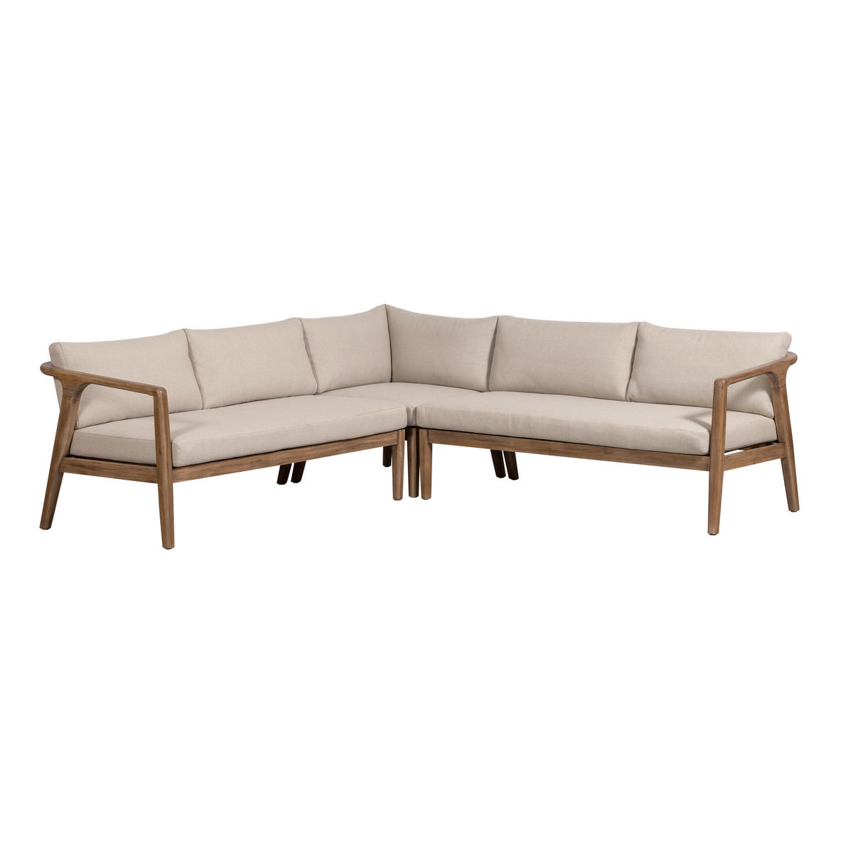 LOUNGEGARNITUR 227/227 cm Akazie vollmassiv  - Naturfarben, MODERN, Holz/Textil (227/227cm) - Livetastic