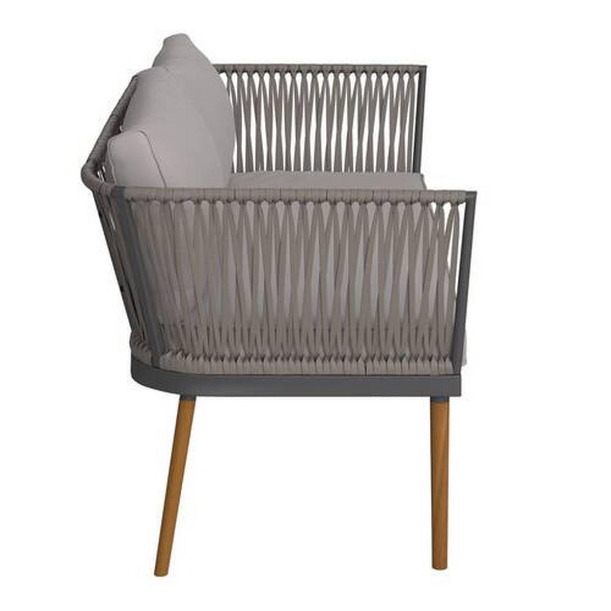 GARTENSET   - Schwarz/Akaziefarben, Modern, Holz/Textil (110/161,7/40/75,8/70/77cm) - Ambia Garden