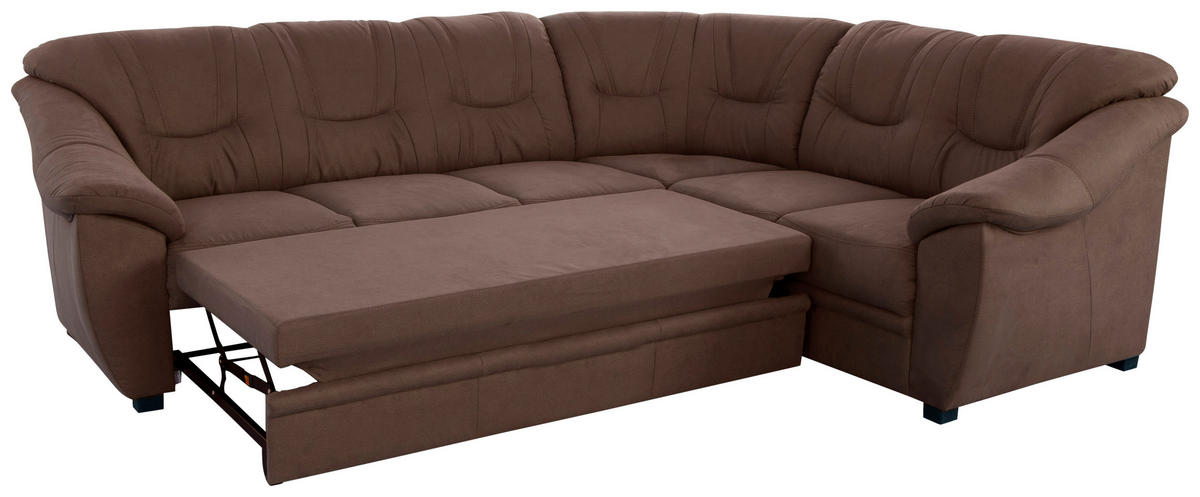ECKSOFA inkl. Funktion in Flachgewebe Braun  - Schwarz/Braun, Konventionell, Kunststoff/Textil (264/215cm) - Sit & More