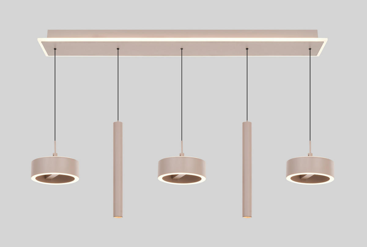 LED-HÄNGELEUCHTE Carnac 99/150/15 cm   - Sandfarben, Design, Kunststoff/Metall (99/150/15cm)