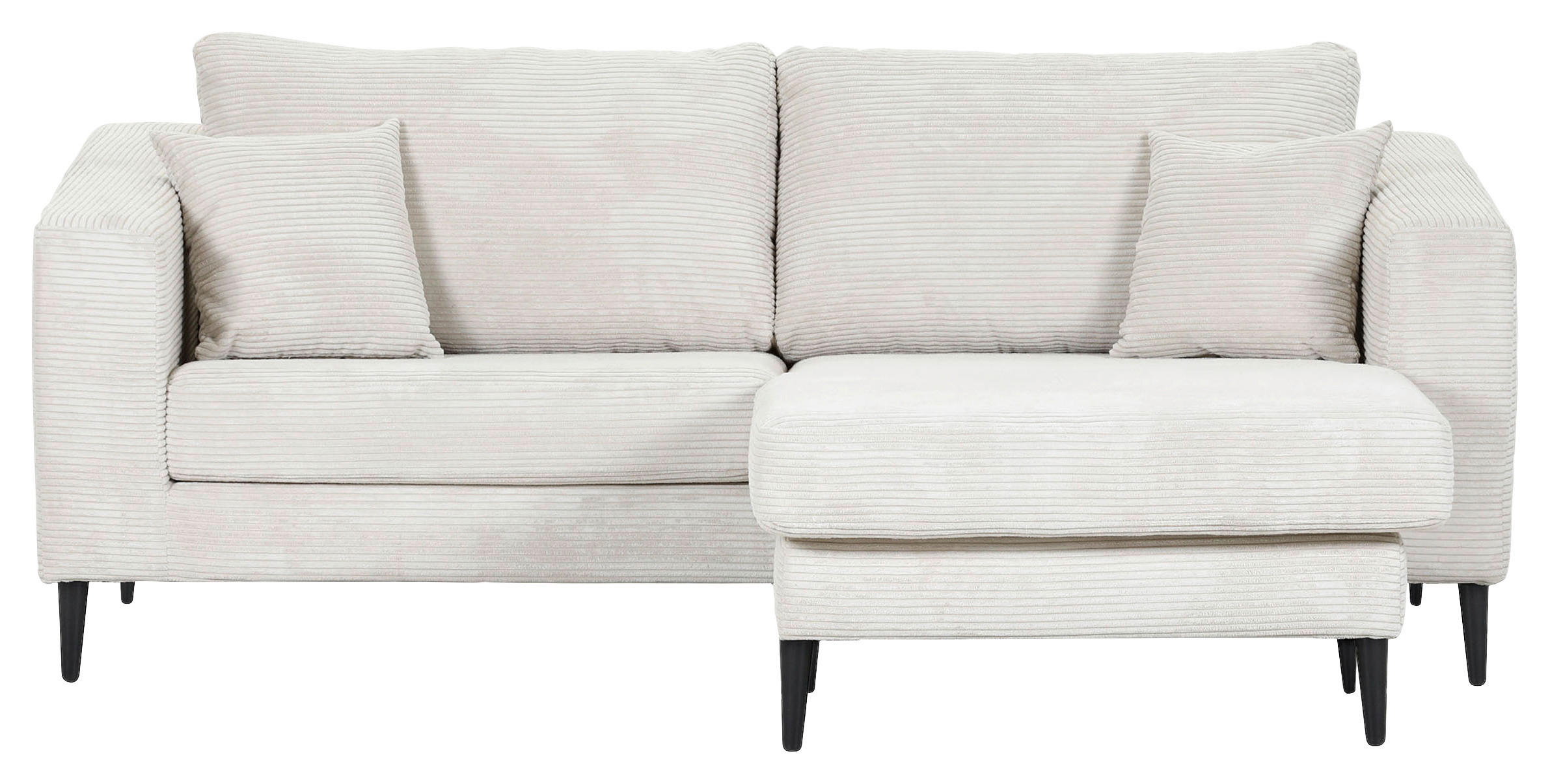 ECKSOFA in Cord Naturfarben  - Schwarz/Naturfarben, Konventionell, Holz/Textil (212/155cm) - Carryhome