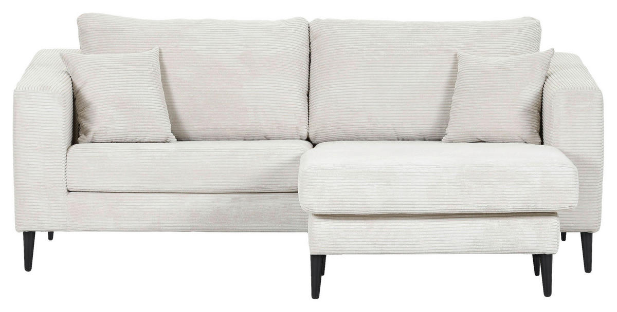ECKSOFA in Cord Naturfarben  - Schwarz/Naturfarben, Konventionell, Holz/Textil (212/155cm) - Carryhome