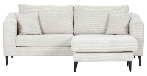 ECKSOFA Naturfarben Cord  - Schwarz/Naturfarben, KONVENTIONELL, Holz/Textil (212/155cm) - Carryhome