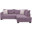 ECKSOFA in Cord Violett  - Violett/Schwarz, KONVENTIONELL, Holz/Textil (267/181cm) - Carryhome