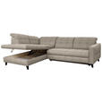 ECKSOFA in Webstoff Beige  216/297 cm  - Beige/Schwarz, Design, Holz/Textil (216/297cm) - Xora