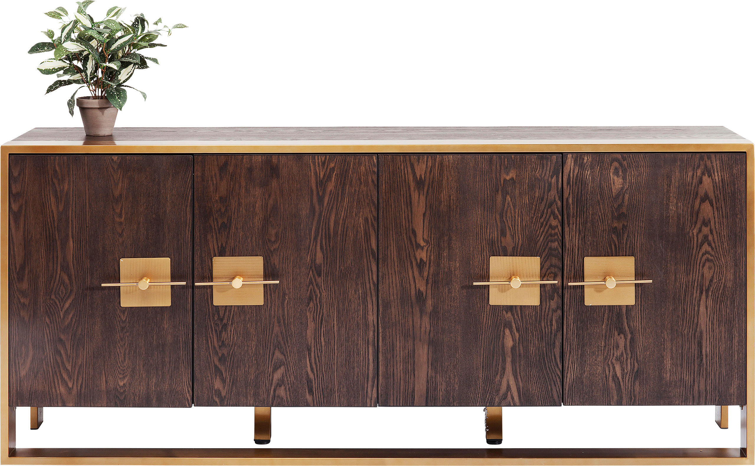 Kare-Design Sideboard Braun, Messing 180x80x40 cm